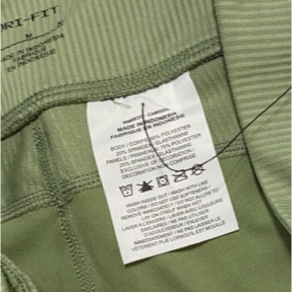 Nike Shorts Bike 7” Running Pocket Ribbed Panel Dri Fit Athletic Pistachio M - Picture 10 of 15